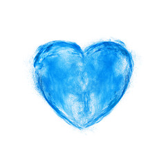 Image showing Creative heart made from blue powder.