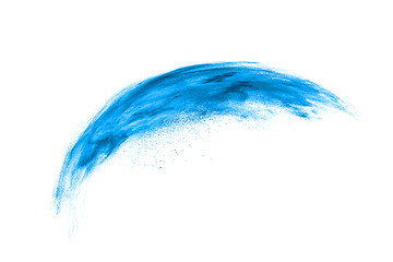 Image showing Blue powder splash in the shape of feather.