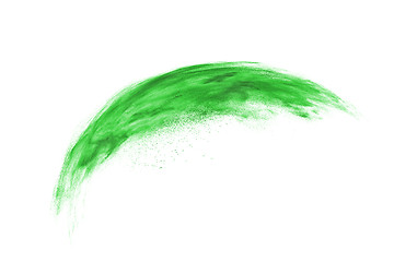 Image showing Green powder splash in the shape of feather.