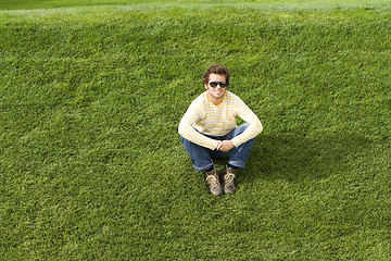 Image showing Sit on the grass