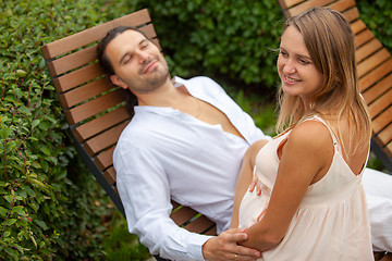 Image showing Young man and woman during pregnancy.