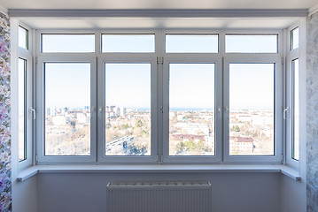 Image showing plastic windows in the renovated room