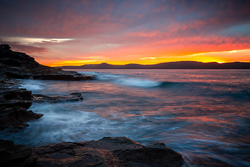 Image showing Fire in the sky on Central Coast