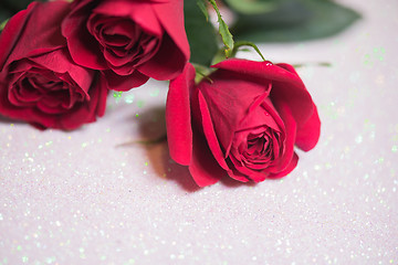 Image showing Roses over abstract background with bokeh