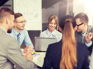 Image showing architects with laptop meeting at office