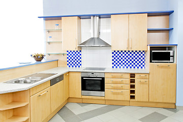 Image showing Blue kitchen horizontal