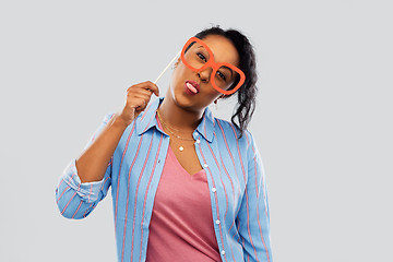 Image showing happy african american woman with big glasses