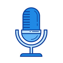 Image showing Retro microphone line icon.