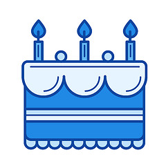 Image showing Birthday cake line icon.