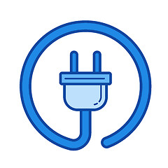 Image showing Electric plug line icon.