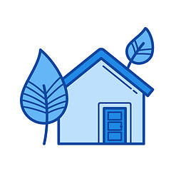 Image showing Eco house line icon.