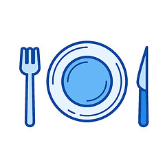 Image showing Dinnerware line icon.