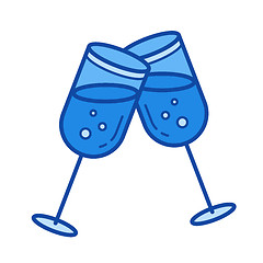 Image showing Wedding glasses line icon.