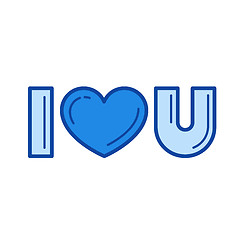 Image showing I love you line icon.