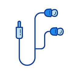 Image showing Mobile earphones line icon.