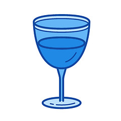 Image showing Wine glass line icon.