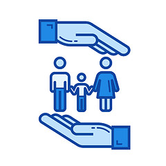 Image showing Family insurance line icon.