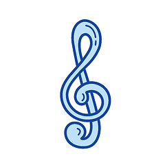 Image showing Treble clef line icon.