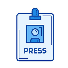 Image showing Press badge line icon.