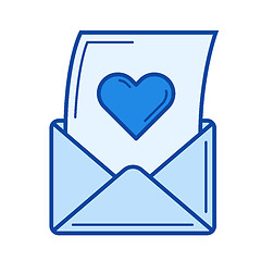 Image showing Open love letter line icon.