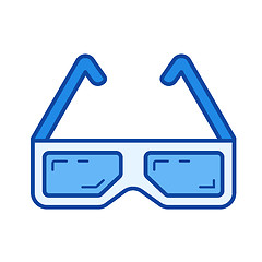 Image showing Three d cinema glasses line icon.