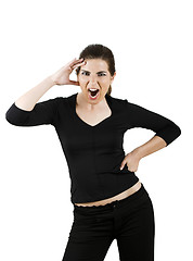 Image showing Woman yelling