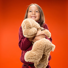 Image showing The happy teen girl standing and smiling