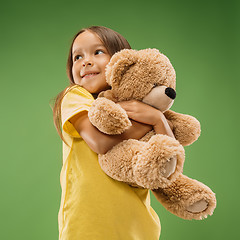 Image showing The happy teen girl standing and smiling