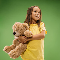 Image showing The happy teen girl standing and smiling