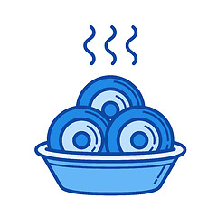 Image showing Dumplings line icon.