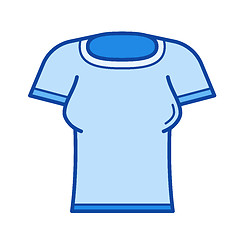 Image showing Woman t-shirt line icon.