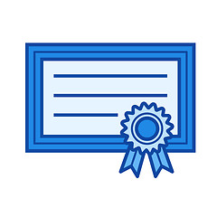 Image showing Graduation certificate line icon.