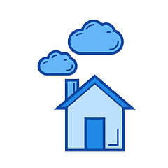 Image showing Carbon dioxide emission line icon.