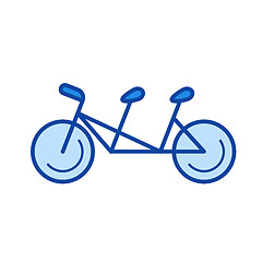 Image showing Tandem bicycle line icon.