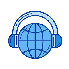 Image showing Global music service line icon.