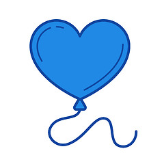 Image showing Heart balloon line icon.
