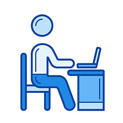 Image showing Working person line icon.