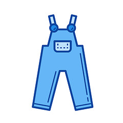 Image showing Denim overall line icon.