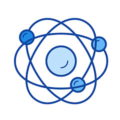 Image showing Atom structure line icon.