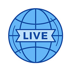 Image showing Live broadcasting line icon.