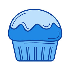 Image showing Cupcake line icon.