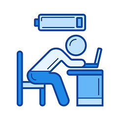 Image showing Tired worker line icon.