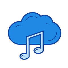 Image showing Cloud music line icon.