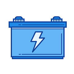 Image showing Car battery line icon.