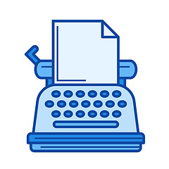 Image showing Vintage typewriter line icon.