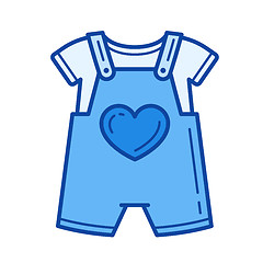 Image showing Baby romper line icon.