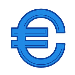 Image showing Euro sign line icon.