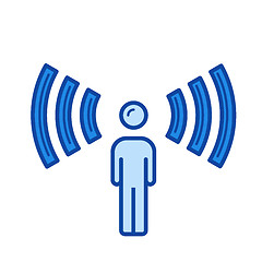 Image showing Sound waves hearing line icon.