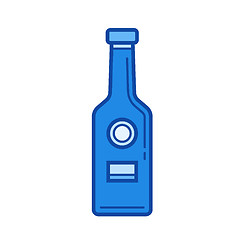 Image showing Craft beer bottle line icon.