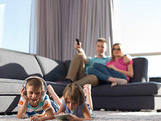 Image showing couple spending time with kids